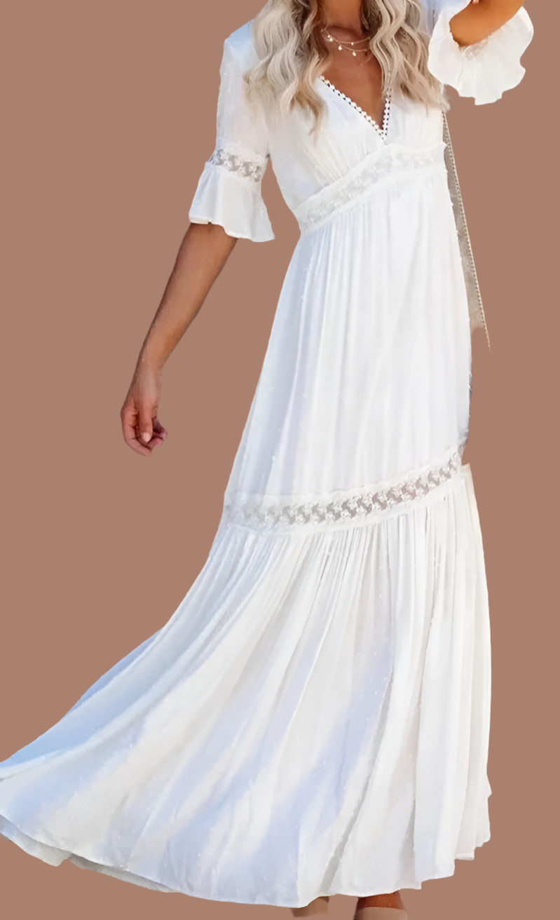 Vestido Catalina encaje de algodón, tallas (36-46)