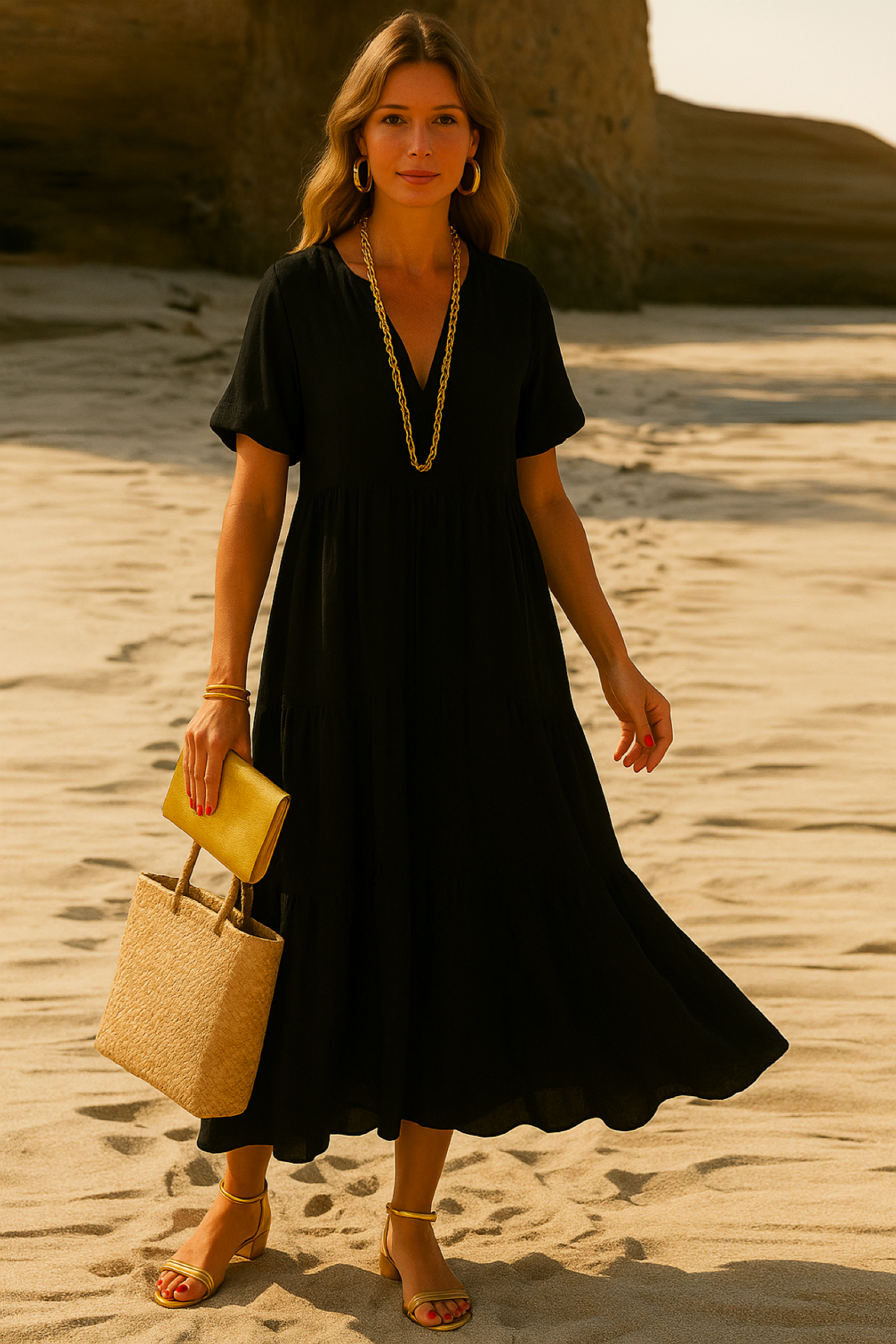 Vestido Amberes de algodón, 5 colores tallas (36-52)