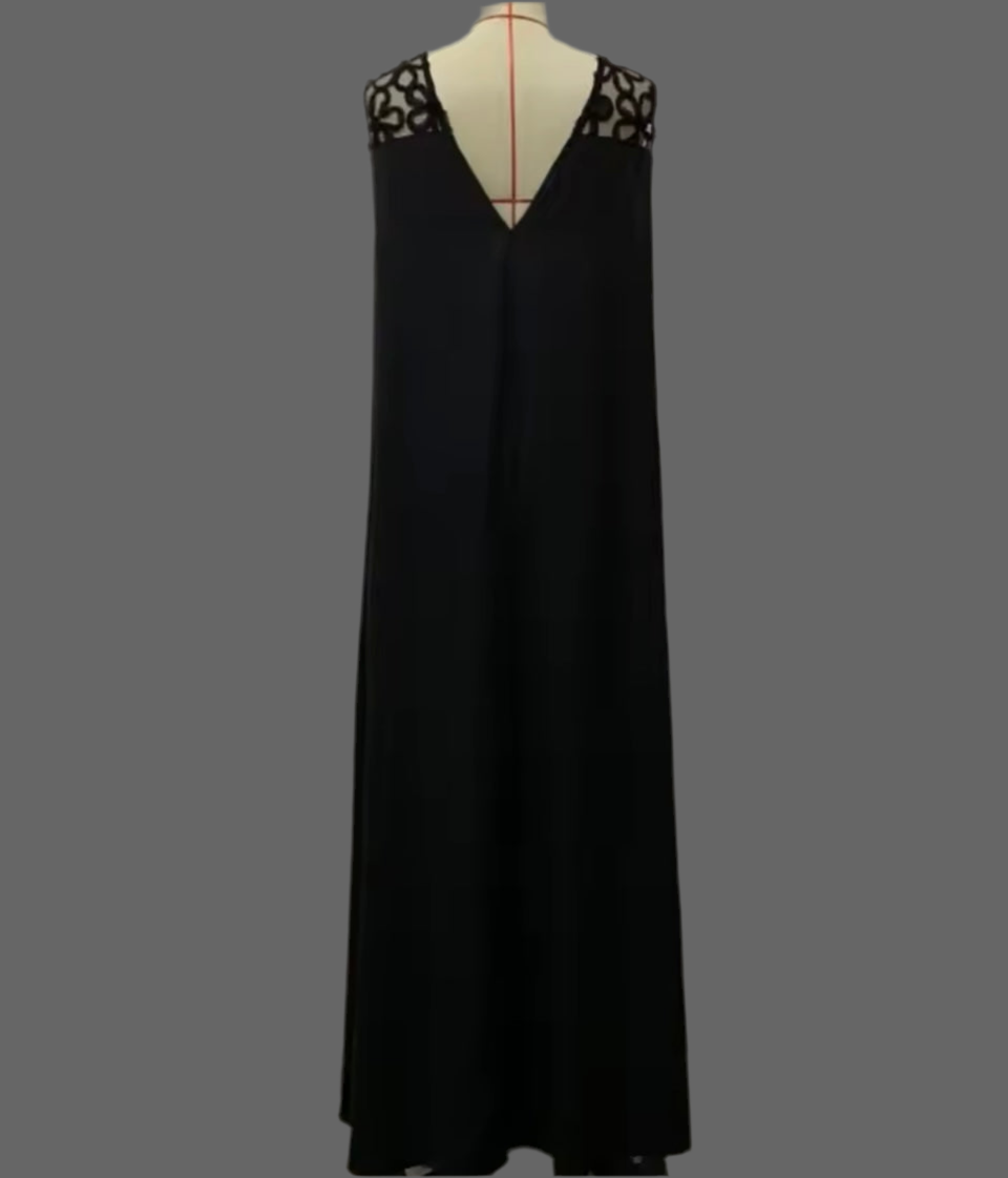 Vestido Cannes seda poliéster, red transparente,tallas (36-48)