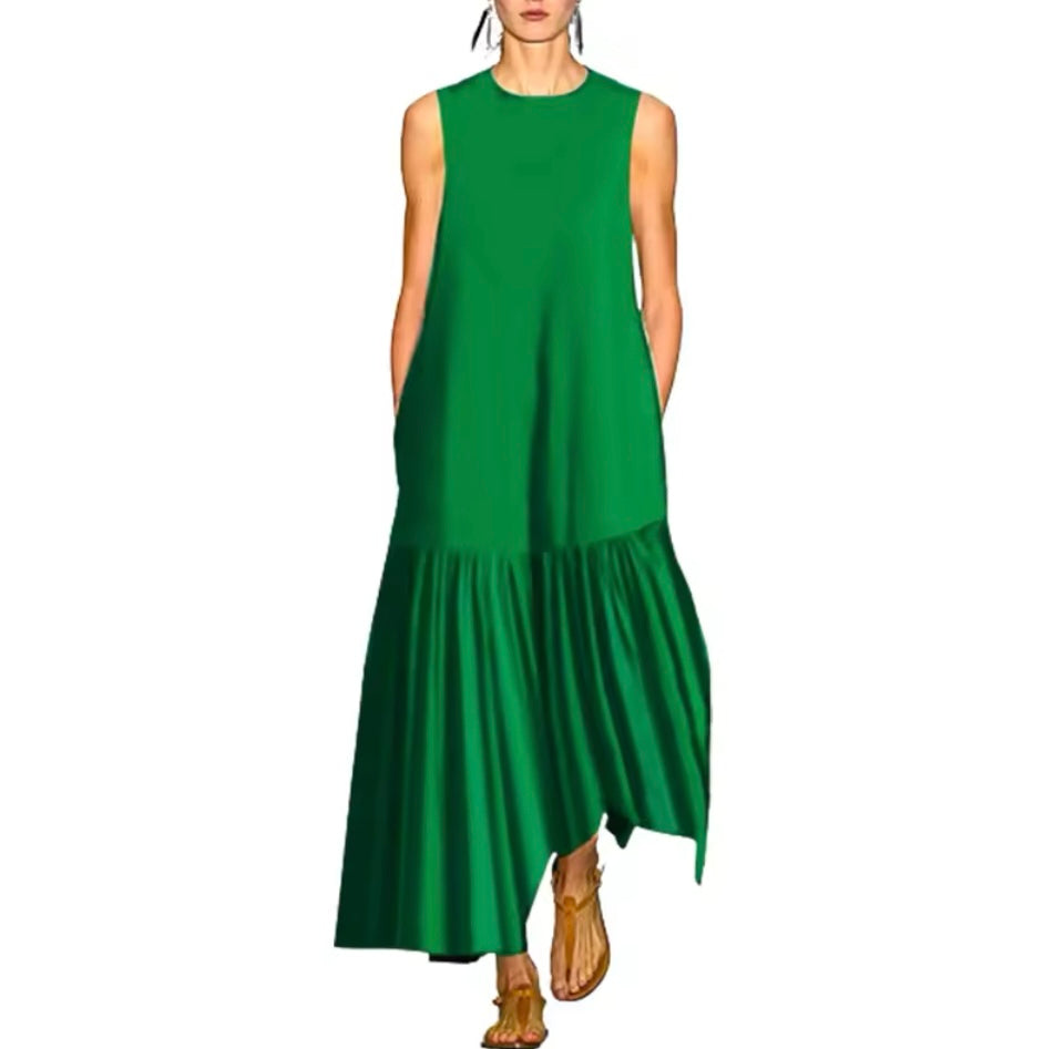 Monarch Flower asymmetrical dress, 3 colors, sizes (36-50)