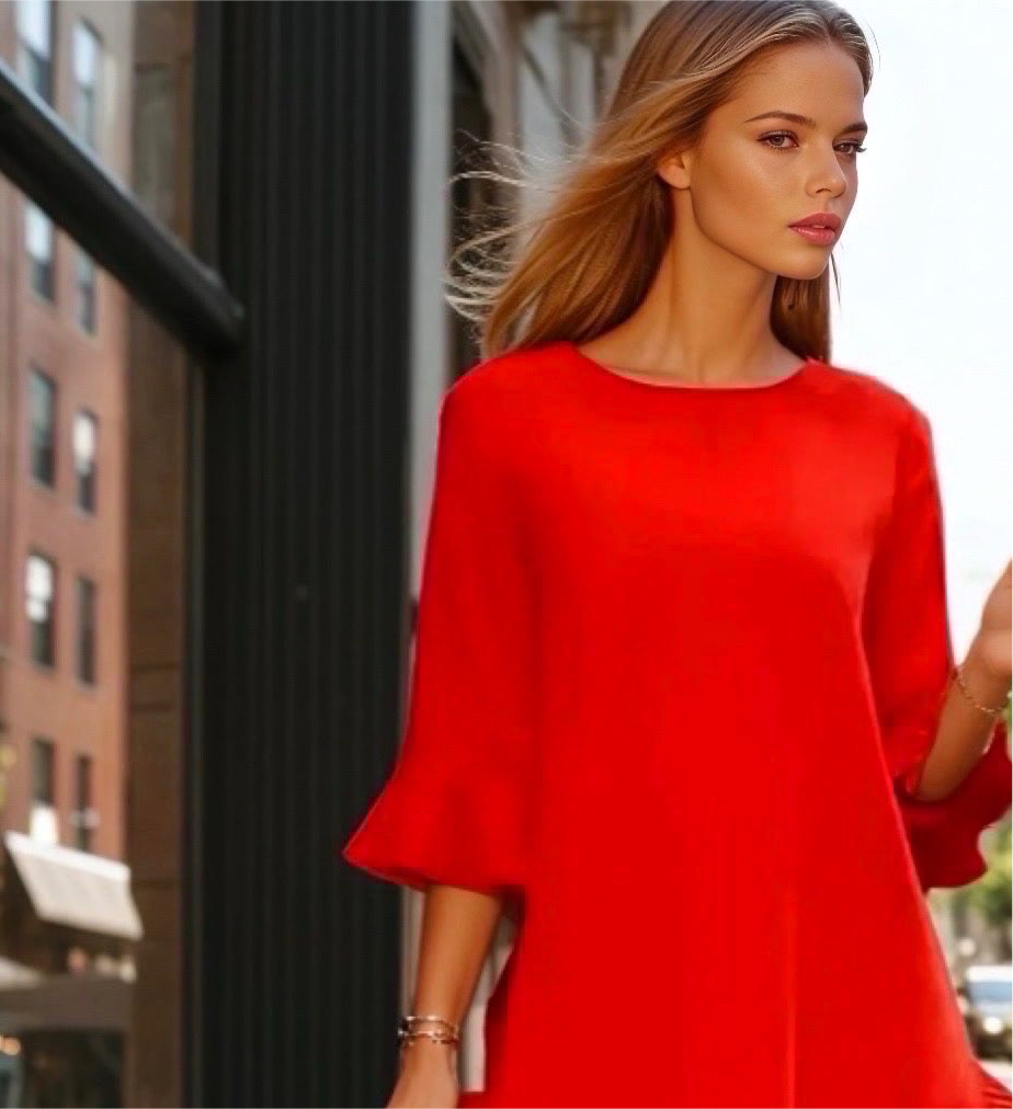 Mintlis mujer, algodón rayón volantes plisados gasa, vestido Kalia, tallas (36-46)