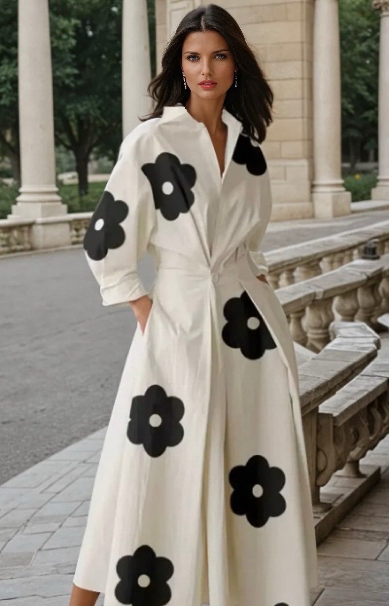 Mintlis mujer, algodón licra, vestido Katalina flores, tallas (36-46)