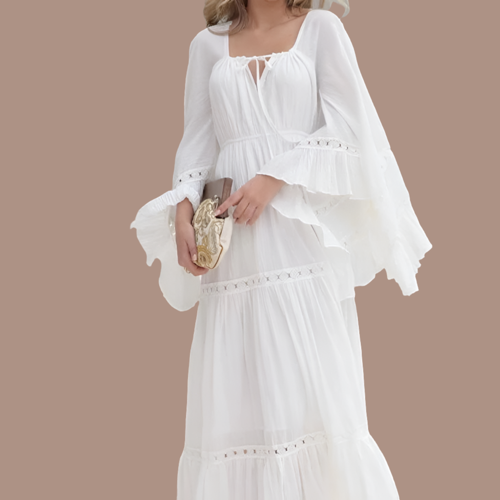 Olivia off-white dress, cotton lycra, sizes (36-46)