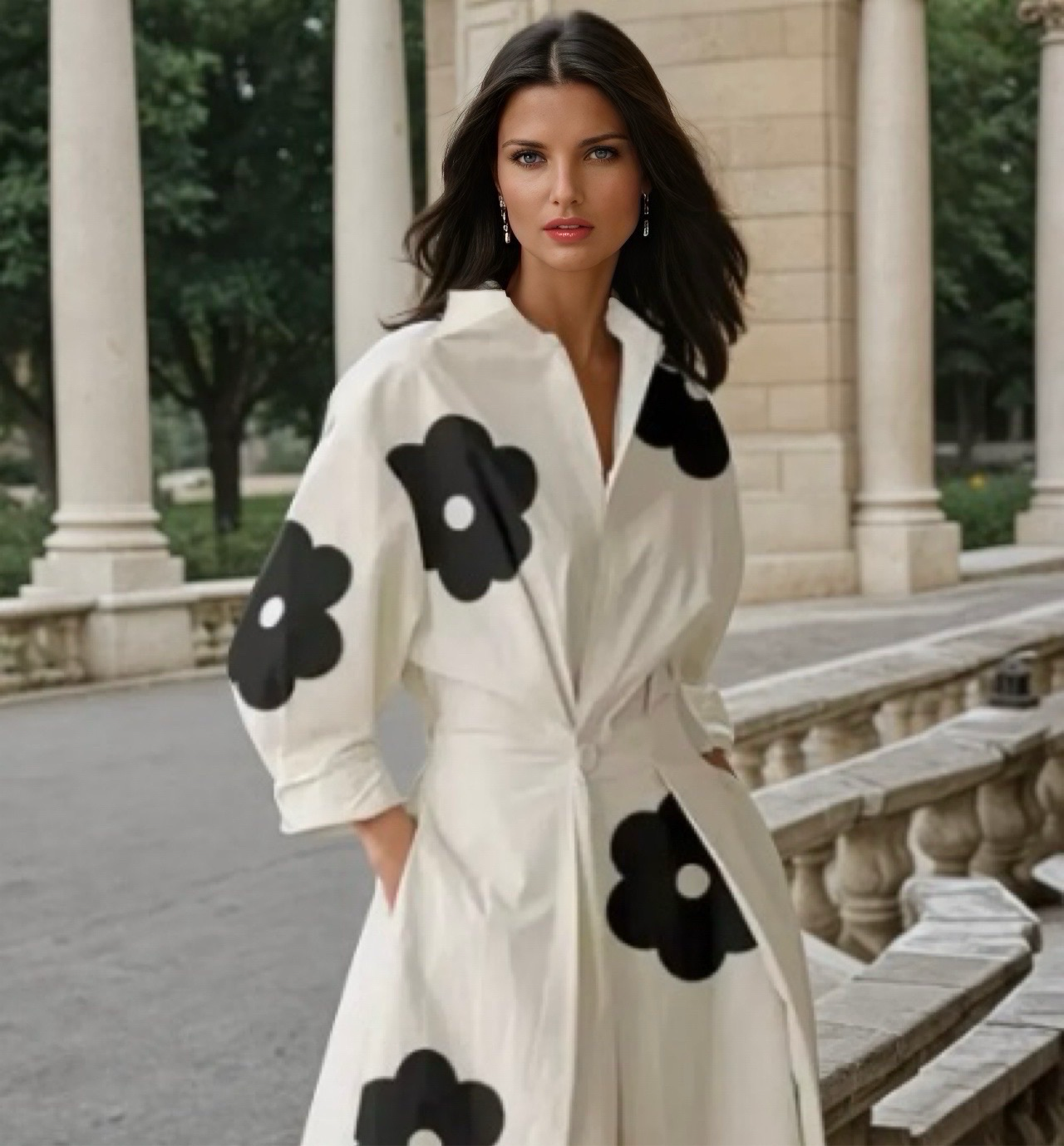 Mintlis mujer, algodón licra, vestido Katalina flores, tallas (36-46)