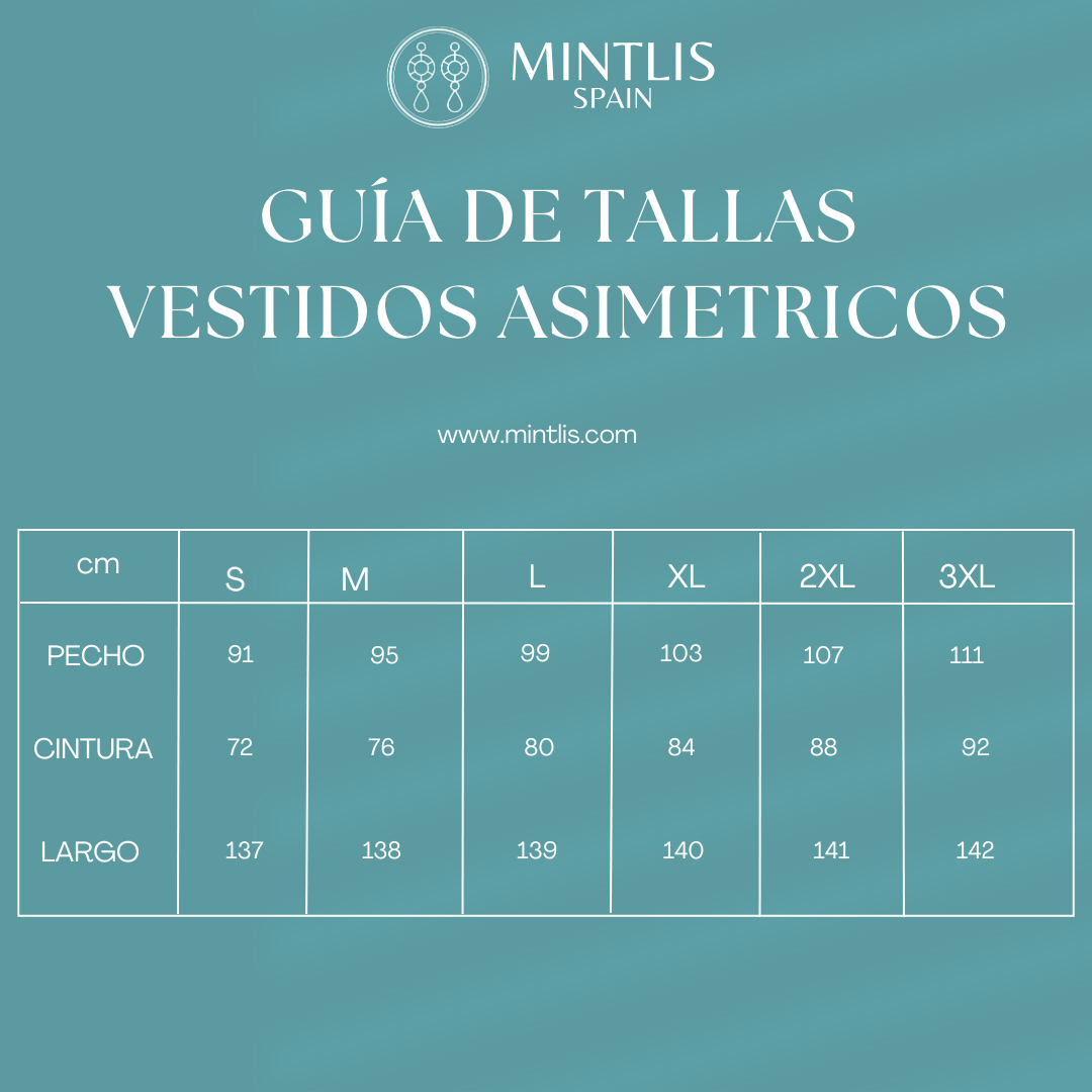 Vestido MYKONOS asimetríco flecos, 3 colores, tallas (36-46)
