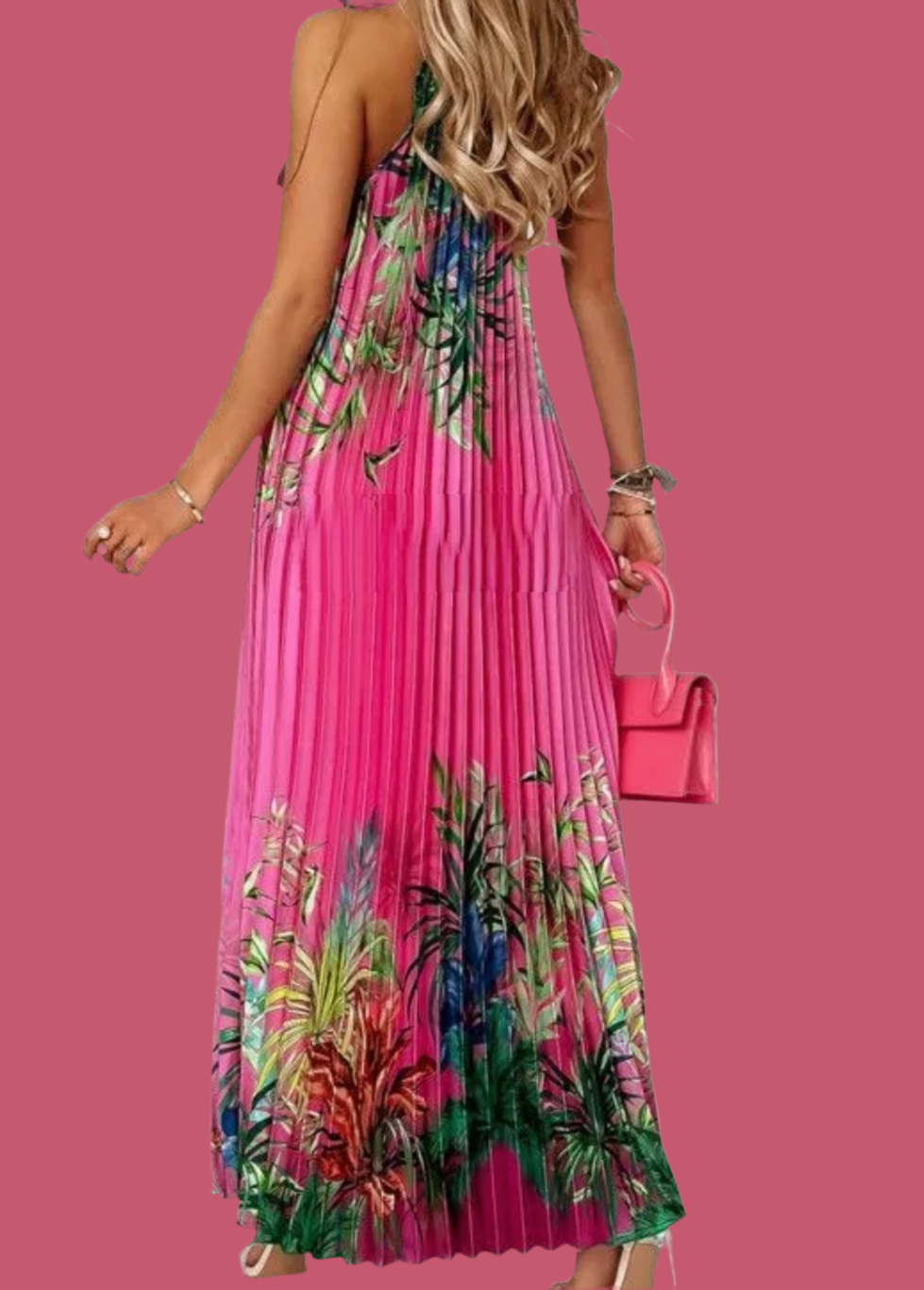 Amanda pleated dress with shift collar, 2 colours, 5 sizes (36-46)