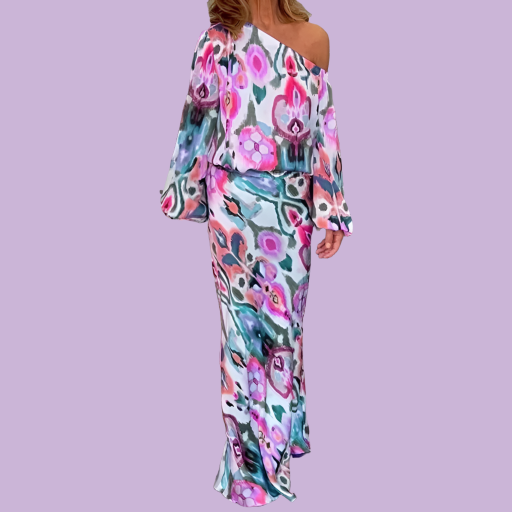Vestido Isabella asimétrico punto strech y cintura elástica, 6 colores, 5 tallas