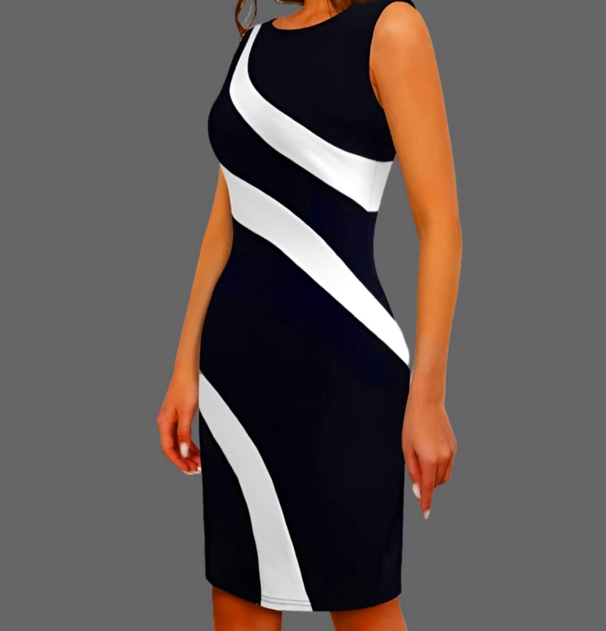 Vestido Nicole de algodón licra,spandex, 2 colores, 6 tallas