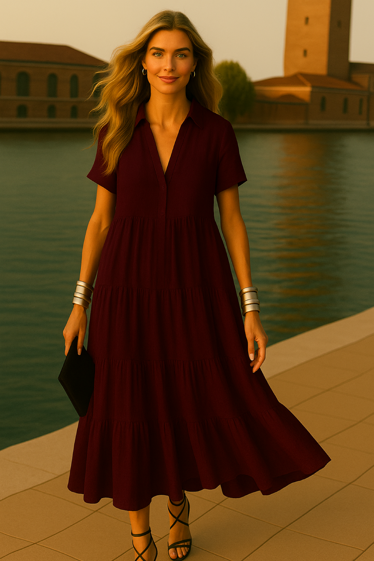 Vestido Amberes de algodón, 5 colores tallas (36-52)