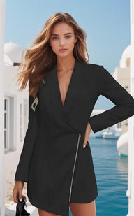 Mintlis mujer algodón crepe vestido Cremalleras, tallas (36-46)