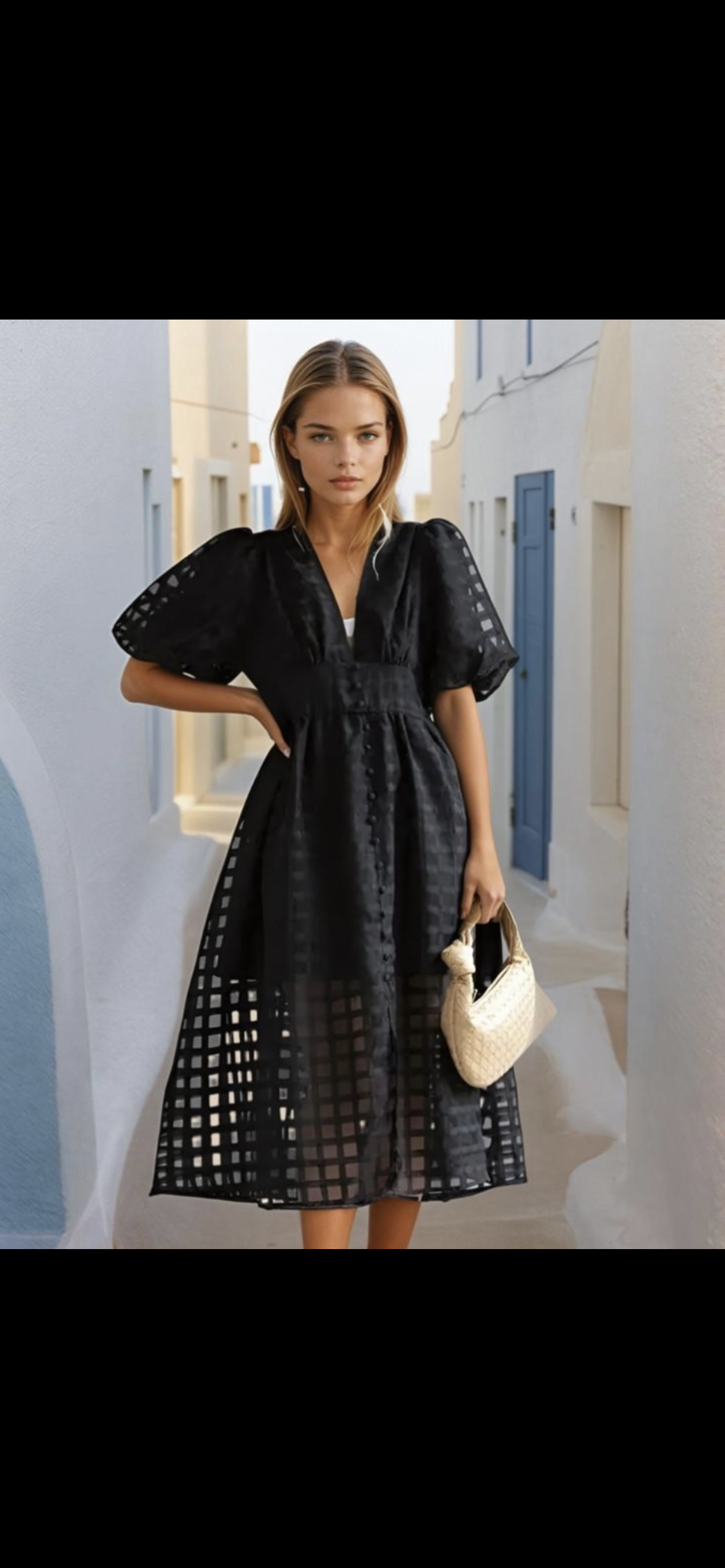 Vestido Kent party, mangas abullonadas, 3 colores y tallas (36-44)