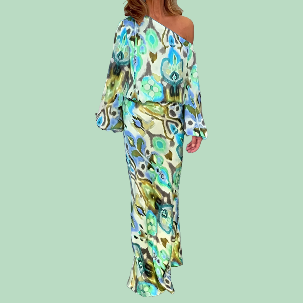 Vestido Isabella asimétrico punto strech y cintura elástica, 6 colores, 5 tallas