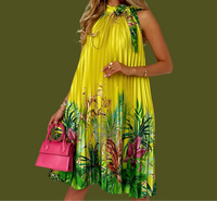 Amanda short pleated dress, halter neck, 2 colours, 6 sizes (36-46)
