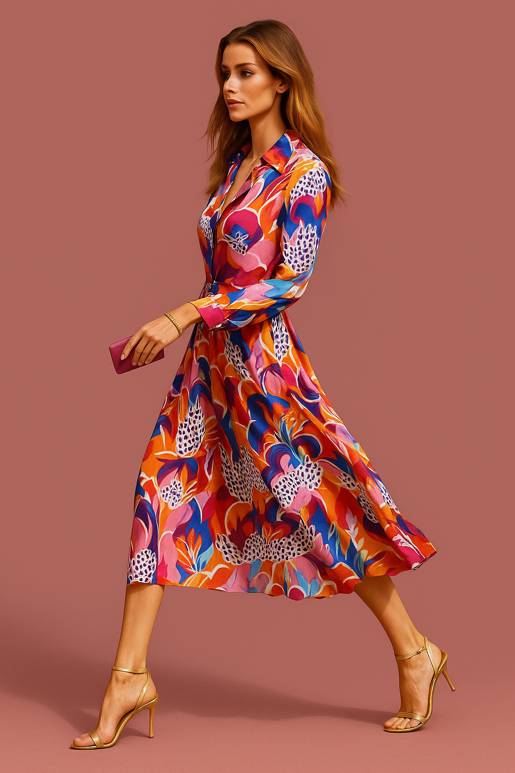 Mintlis Gardenia print shirt dress, 2 prints, sizes (36-48)