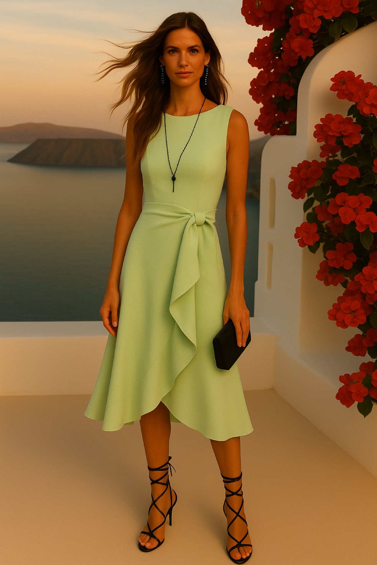 Sardinia dress in cotton-lycra crepe, 6 colors, sizes (36-46)