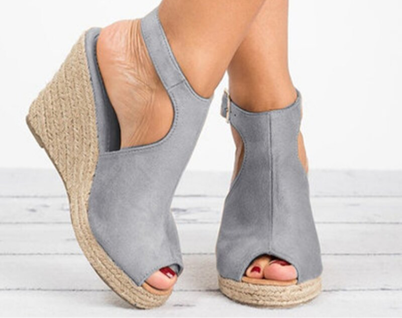 Sandalias cuñas Esparto Jimena , 6 colores, Made in Spain