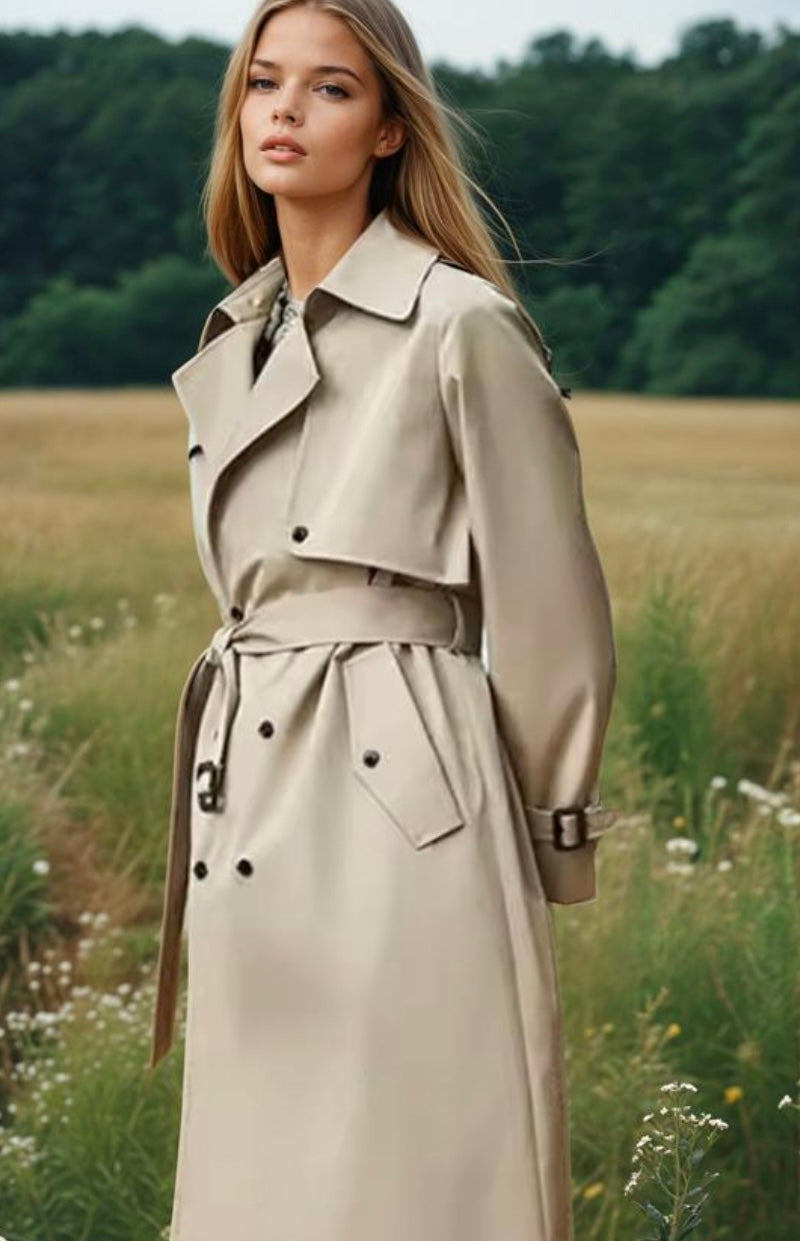 Gabardina London impermeable con forro interior y cinturón, 3 colores 5 tallas (36-44)