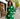 Mintlis women's cotton lycra Modena dress with green polka dots, sizes 36-46