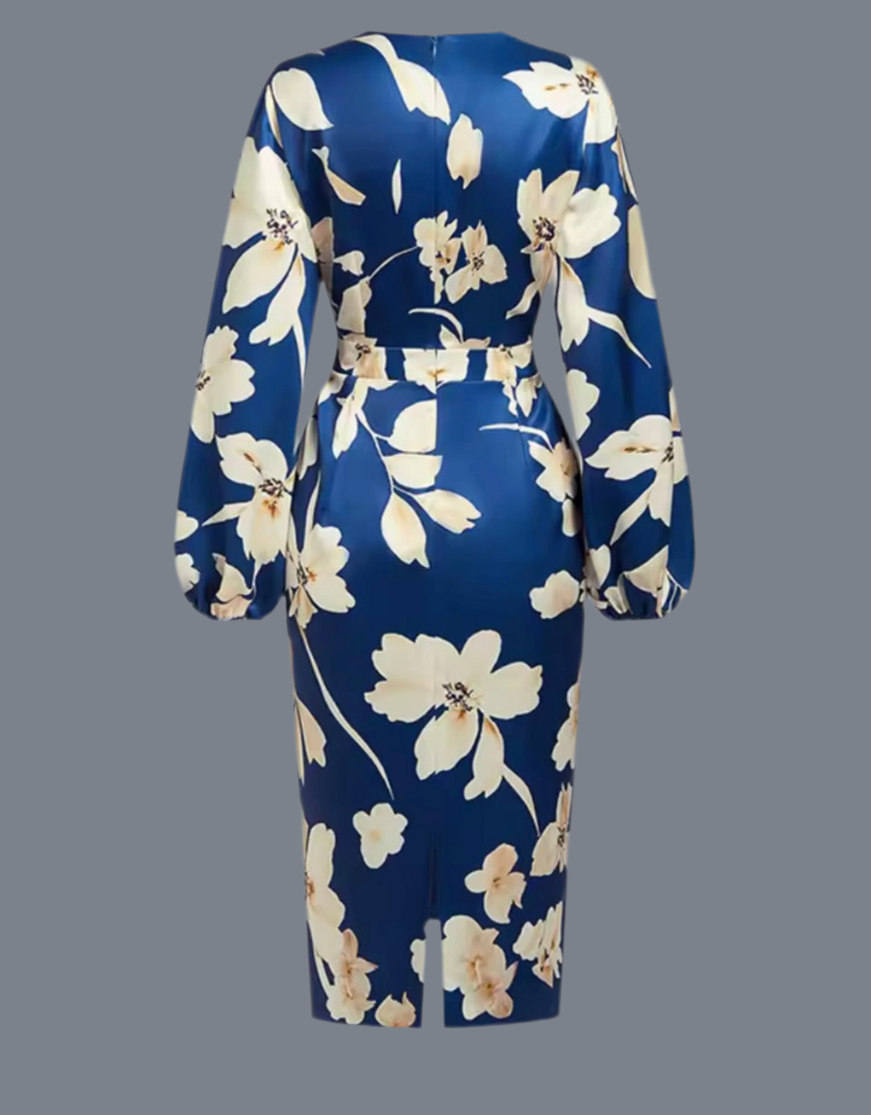 Mintlis women's stretch satin cotton lycra dress, Teguise, sizes (36-52)