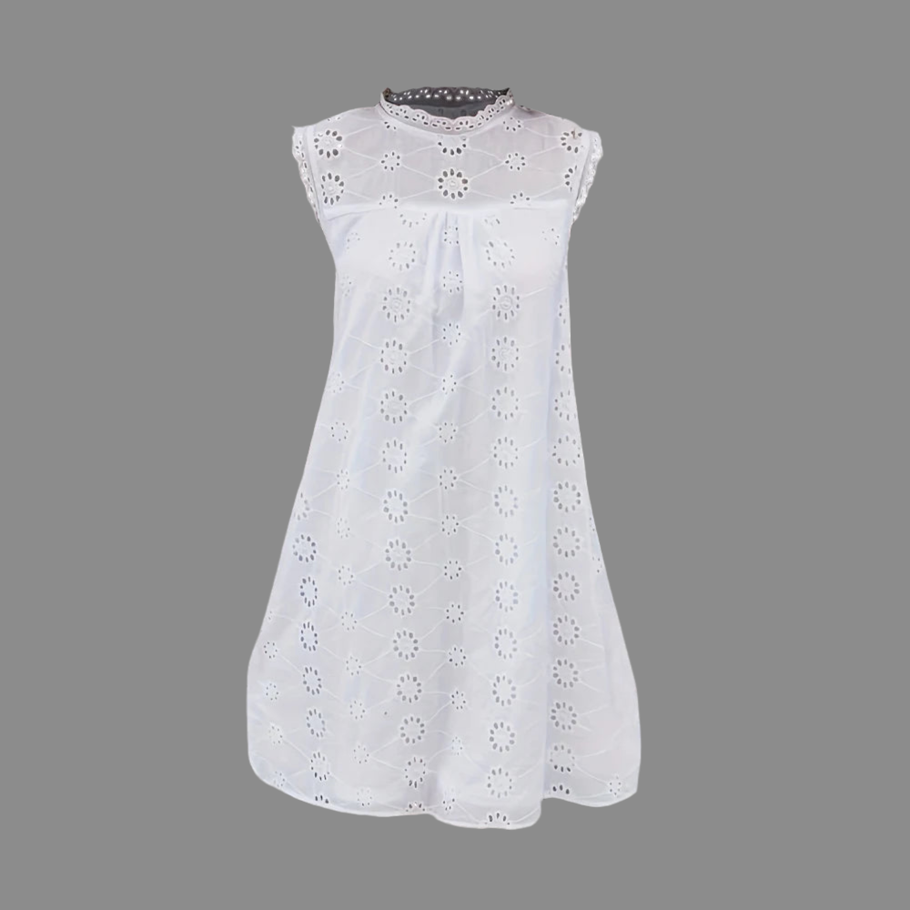 Vestido Carolina bordado brocado de algodón, 5 tallas (36-46)