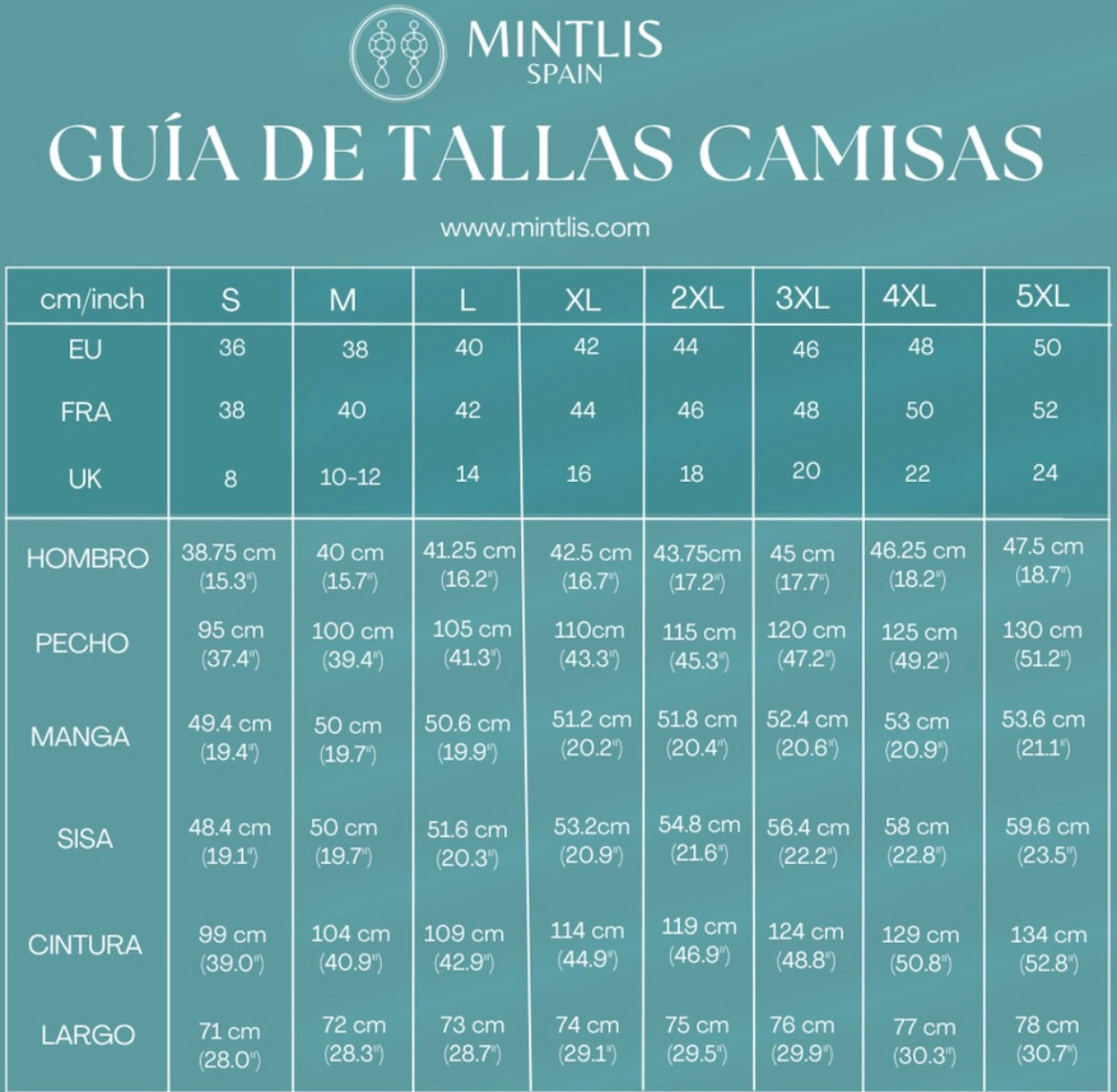 Mintlis mujer seda blusa loving, 4 colores, tallas (36-48)