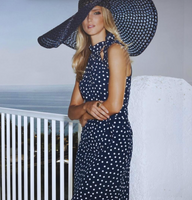 Vestido Biscayne cuello halter, 5 colores, 6 tallas