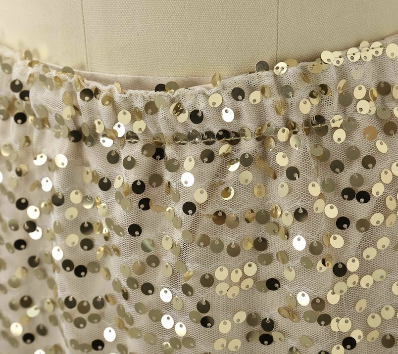 Mintlis mujer lentejuelas falda sequin dorada, tallas (36-48)