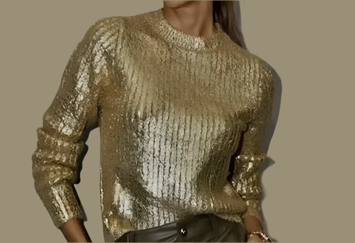 Mintlis mujer punto licra elastane brillo elegante , jersey Trazy, tallas (36-44)