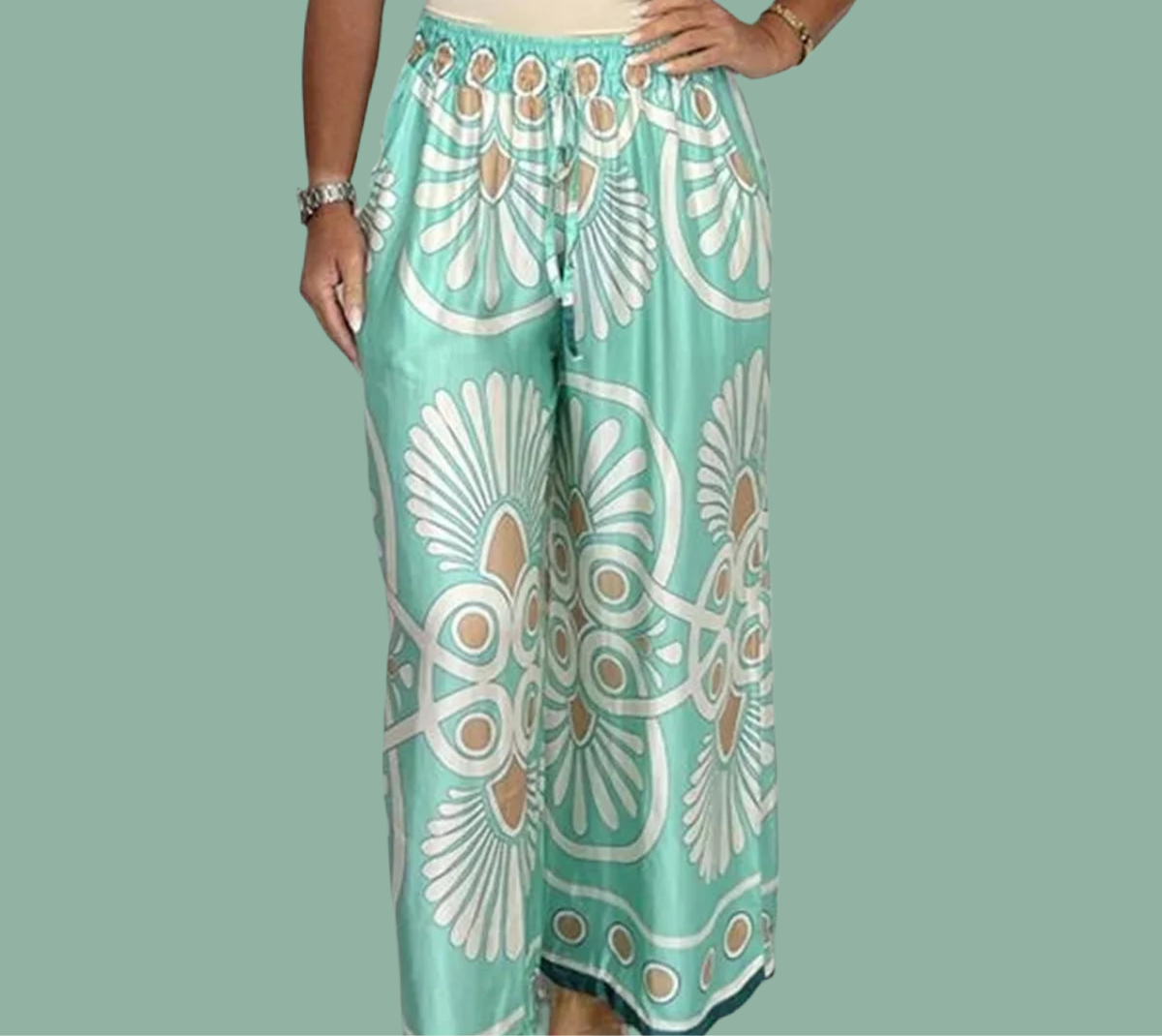 Pantalon Friday cintura elástico satinado, 5 colores, tallas (36-46)