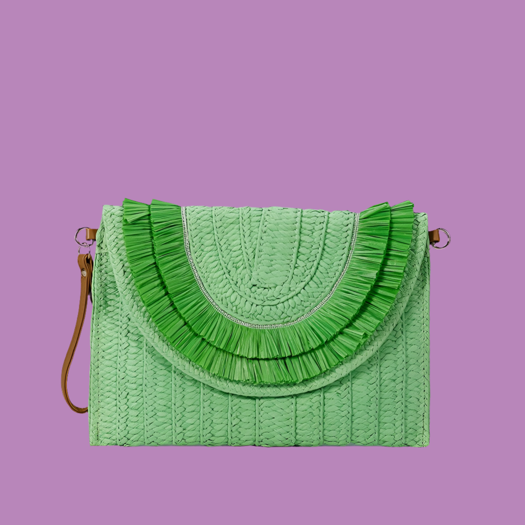 Bolso Christian rafia sobre de mano, 9 colores