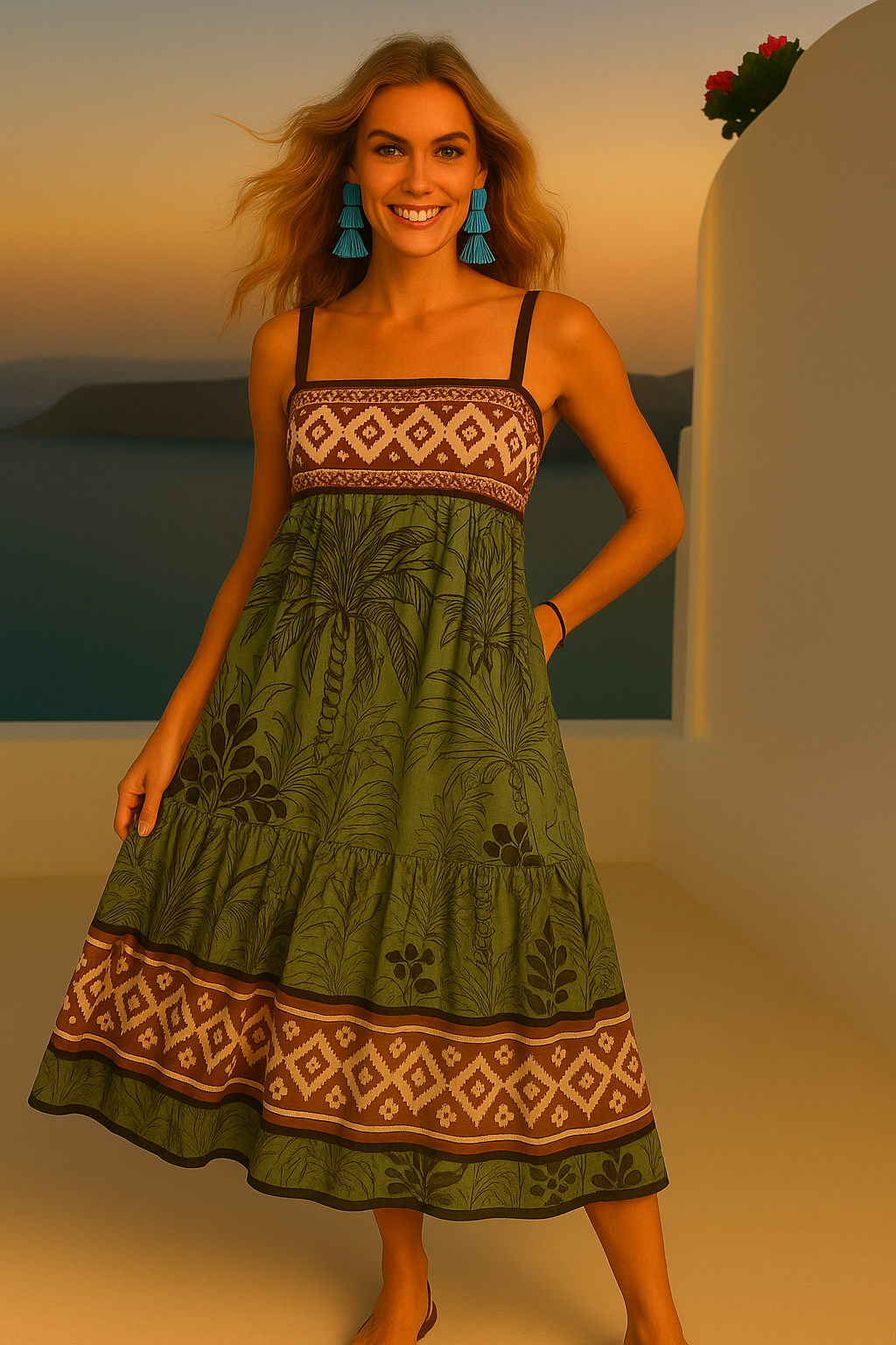 -30% OFF vestido Lisbon con espalda elástica, 5 estampados, tallas (36-44)