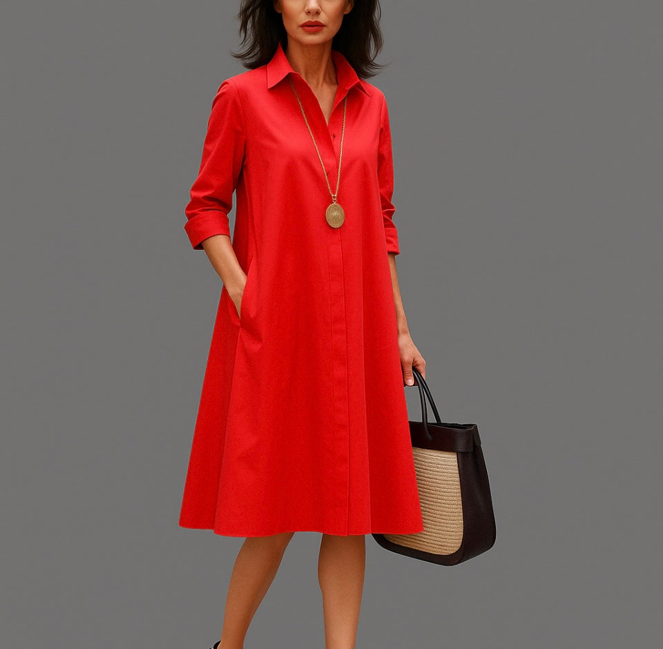 Mintlis mujer, algodón 100%, vestido Margaret camisero, tallas (36-46)