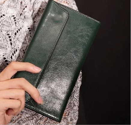 Pochette Carlota en cuir véritable, 5 couleurs