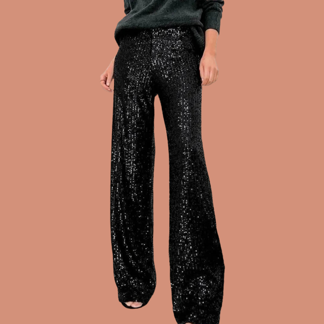 Gaby sequin streech elastic waist pants, 3 colors, 4 sizes