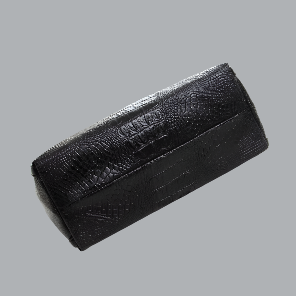 Bolso Cenicienta Crocodile piel negro