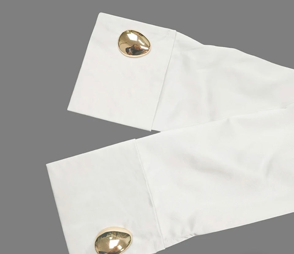 Camisa Candela con gemelos incluidos algodón, 2 colores,talla (34-48)