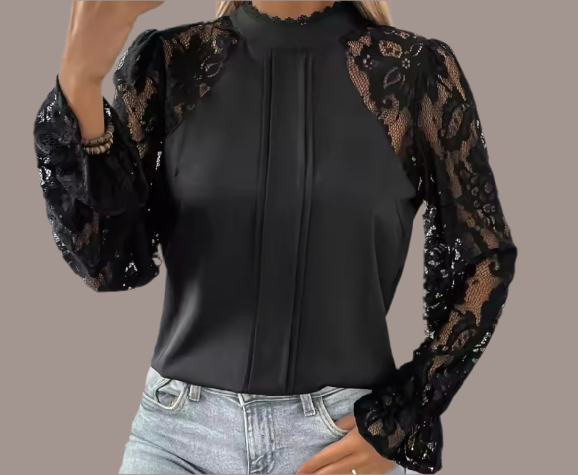 Mintlis mujer algodón encaje, camisa Famous, tallas (36-46)