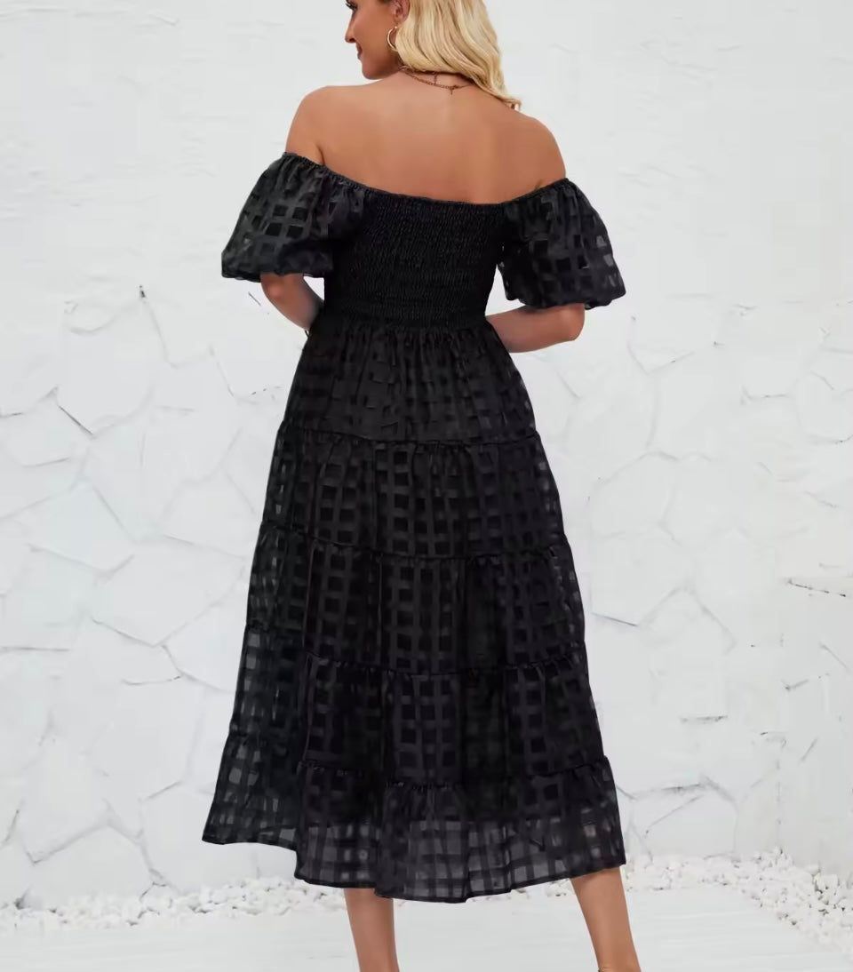 Elaine elastane stretch cotton honeycomb dress, 2 colours, 7 sizes (36-48)