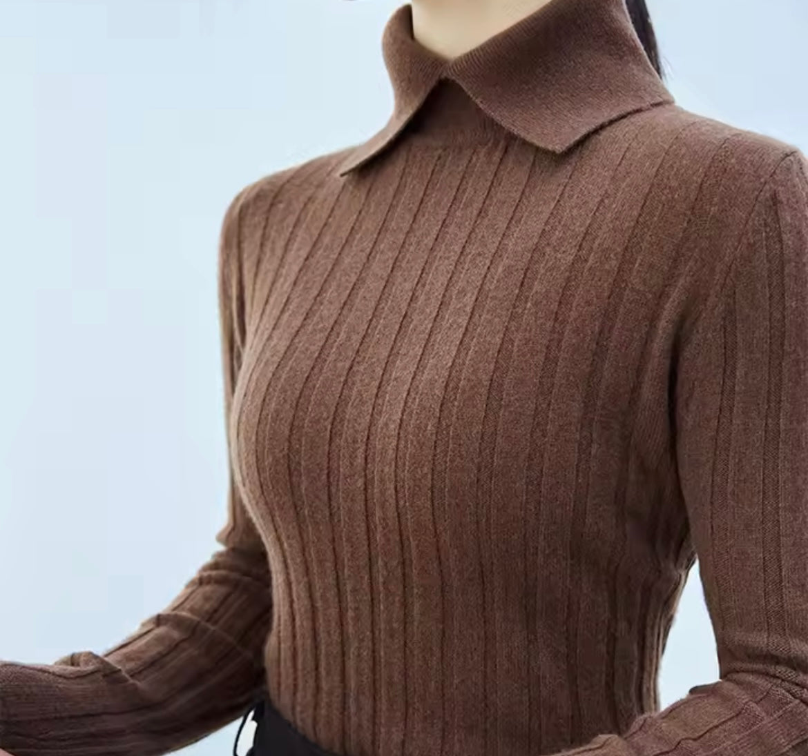 Mintlis mujer, punto de canalé, jersey New York, 7 colores, tallas (36-50)