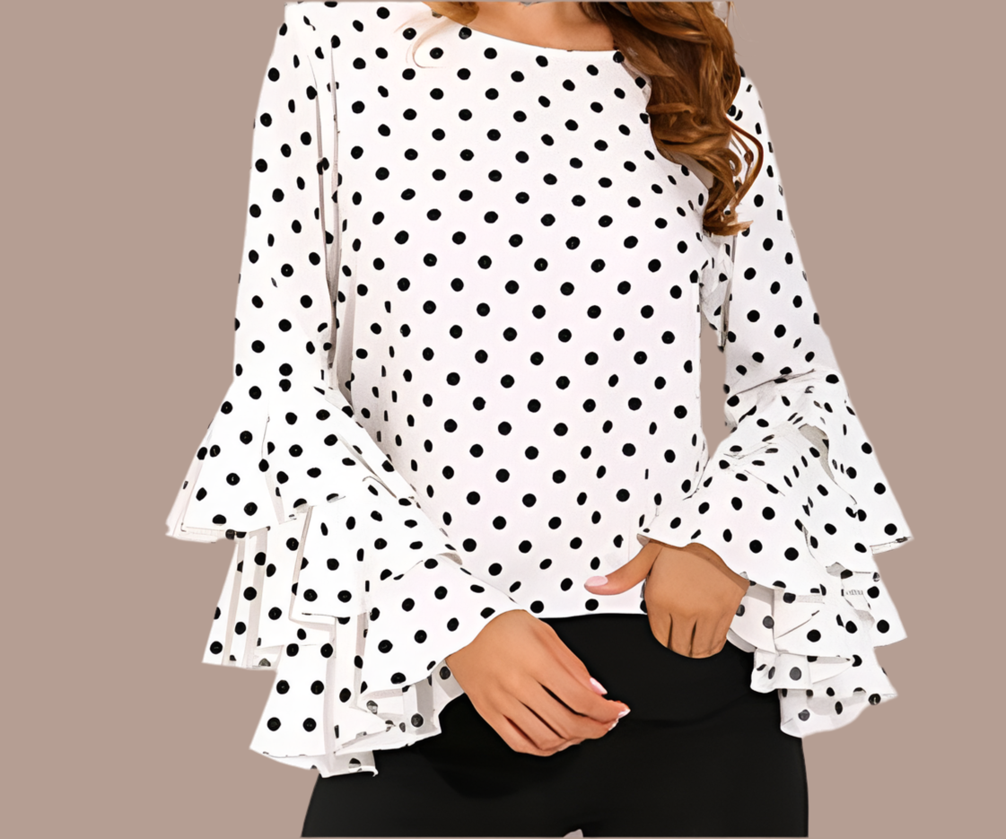 Camisa Ronda volantes mezcla algodón licra , 4 colores, 8 tallas 38-50