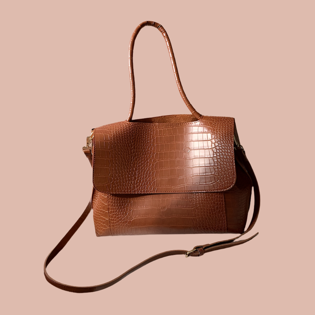 Cabas Cassidy en crocodile, 4 couleurs