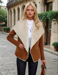Mintlis mujer, punto y polipiel, chaqueta Laila, tallas (36-46)