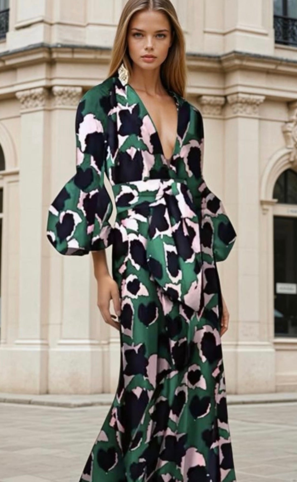 Mintlis mujer gasa vestido Tiffany verde, tallas (36-44)