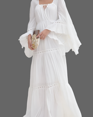 Olivia off-white dress, cotton lycra, sizes (36-46)