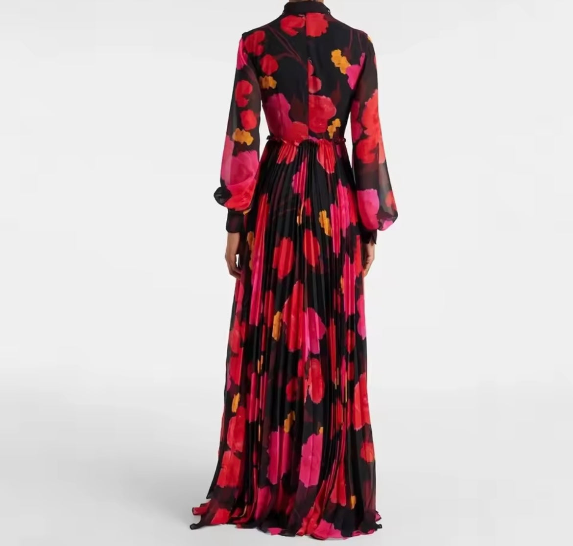 Mintlis mujer de gasa plisada, vestido Hilton, 2 colores, tallas (36-46) made in India