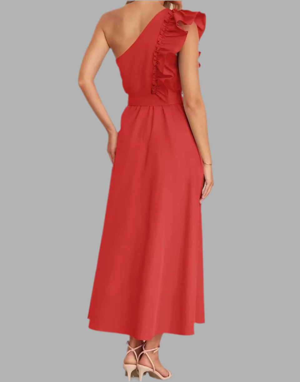Mintlis mujer, algodón, vestido volantes asimétrico Belli, tallas (36-48)