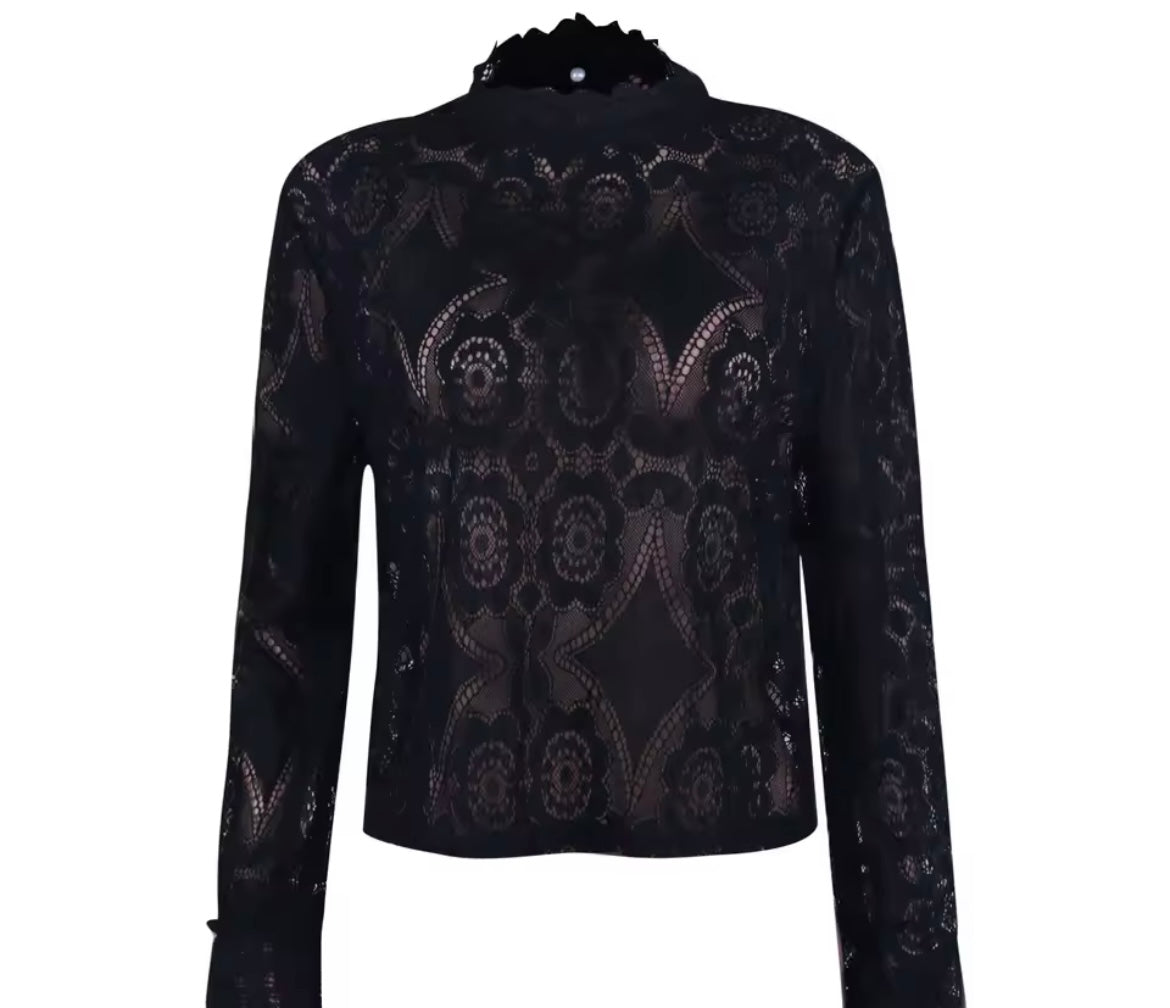 Mintlis mujer encaje camisa Bella, 2 colores, tallas (36-46)