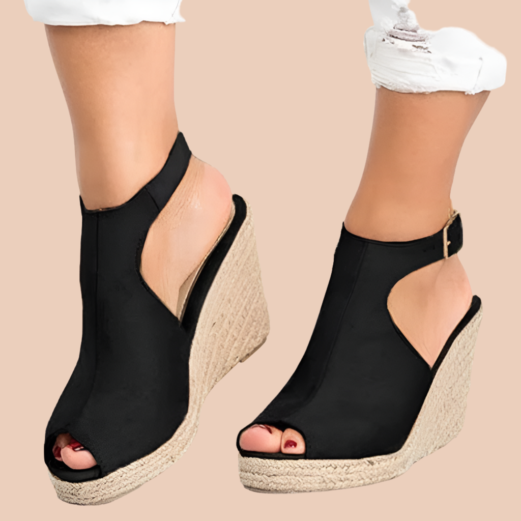 Sandalias cuñas Esparto Jimena , 6 colores, Made in Spain