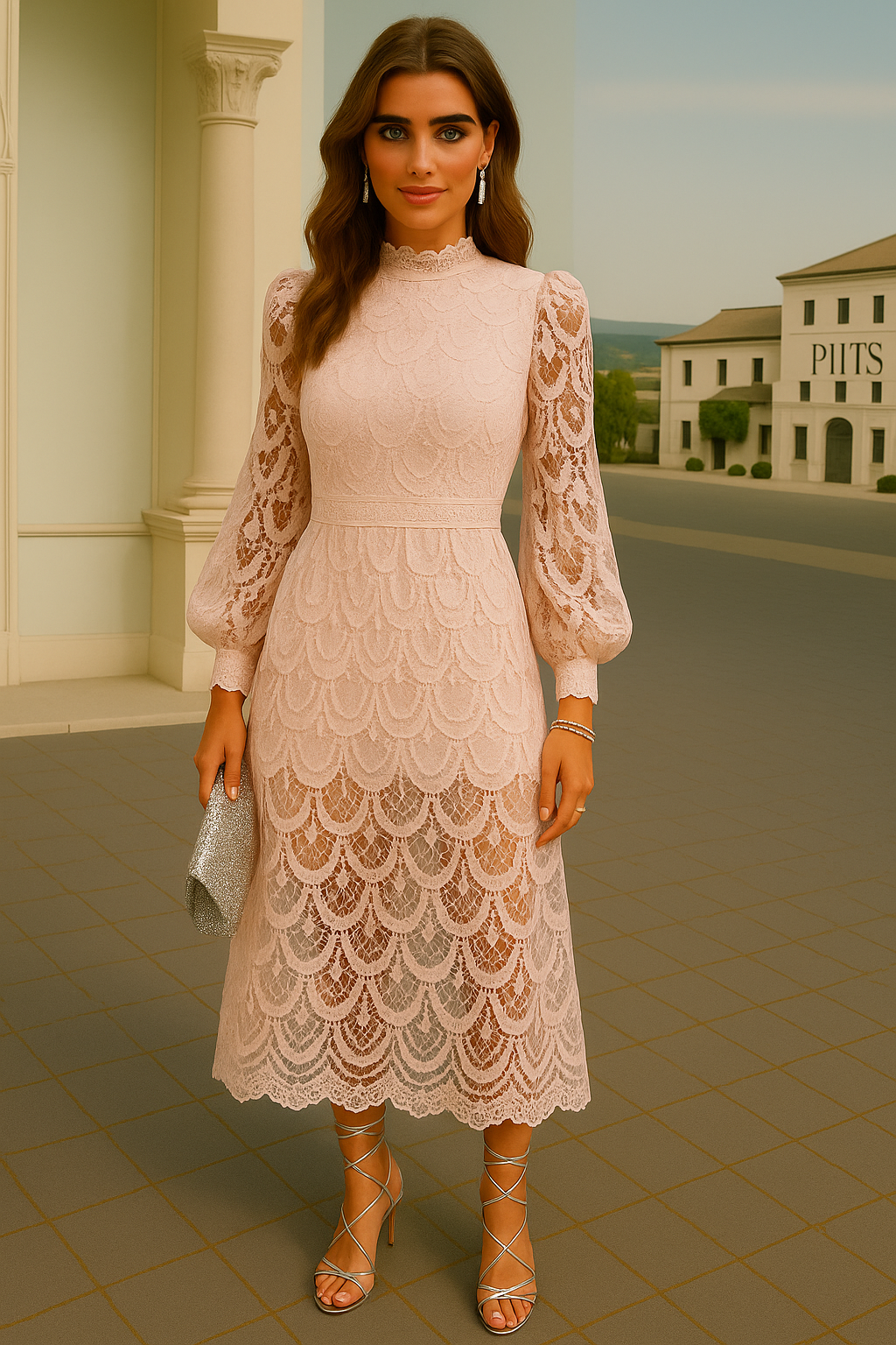 40% OFF Carla embroidered and brocade dress, 4 colors, sizes (36-46)