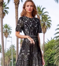 Vestido Zaira de encaje y bordado tallas (36-48)